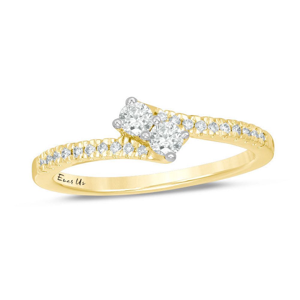 Ever Us™ 0.25 CT. T.W. Two-Stone Diamond Engagement Ring in 14K Gold|Peoples Jewellers