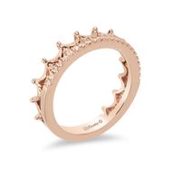 Enchanted Disney Princess 0.15 CT. T.W. Diamond Tiara Wedding Band in 14K Rose Gold|Peoples Jewellers