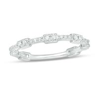 0.15 CT. T.W. Diamond Rectangle Station Wedding Band in 10K White Gold|Peoples Jewellers