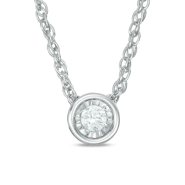 CT. Diamond Solitaire Pendant in 10K White Gold|Peoples Jewellers