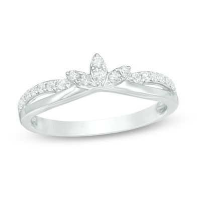 0.20 CT. T.W. Diamond Leaf Anniversary Band in 14K White Gold|Peoples Jewellers