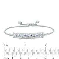 Vera Wang Love Collection 0.30 CT. T.W. Diamond and Blue Sapphire Chevron Bolo Bracelet in 14K White Gold - 8.0"|Peoples Jewellers