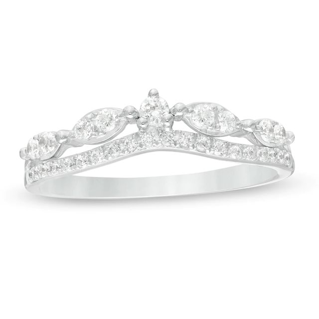 0.33 CT. T.W. Diamond Art Deco Contour Anniversary Band in 14K White Gold|Peoples Jewellers