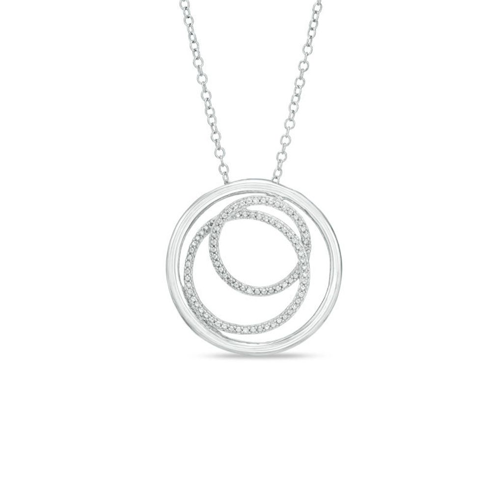 Diamond Accent Three Circle Pendant in Sterling Silver|Peoples Jewellers