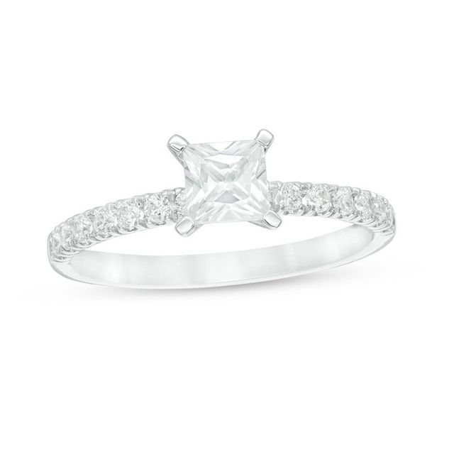 0.70 CT. T.W. Certified Canadian Princess-Cut Diamond Engagement Ring in 14K White Gold (I/I2)
