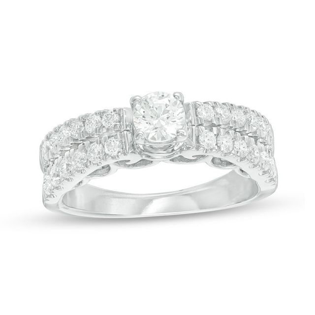 Celebration Canadian Ideal 0.83 CT. T.W. Diamond Engagement Ring in 14K White Gold (I/I1)|Peoples Jewellers