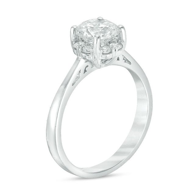 1.25 CT. T.W. Certified Canadian Diamond Frame Engagement Ring in 14K White Gold (I/I1)|Peoples Jewellers