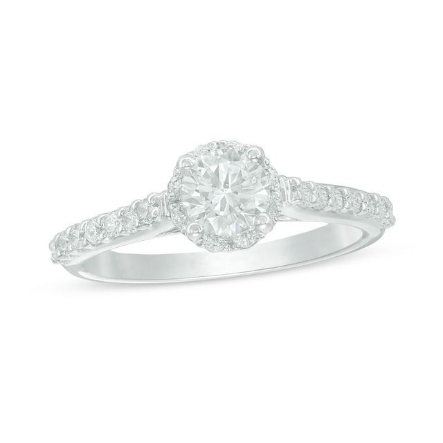 Celebration Canadian Ideal 1.00 CT. T.W. Diamond Frame Engagement Ring in 14K White Gold (I/I1)|Peoples Jewellers