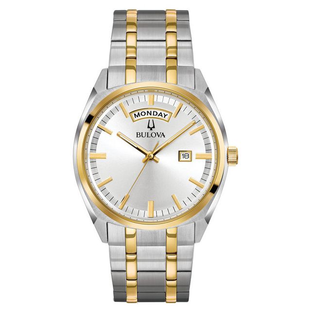 Men's Bulova Surveyor Two-Tone Watch with Silver-Tone Dial (Model: 98C127)|Peoples Jewellers