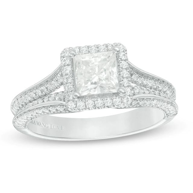 Vera Wang Love Collection 1.45 CT. T.W. Princess-Cut Diamond Frame Engagement Ring in 14K White Gold|Peoples Jewellers