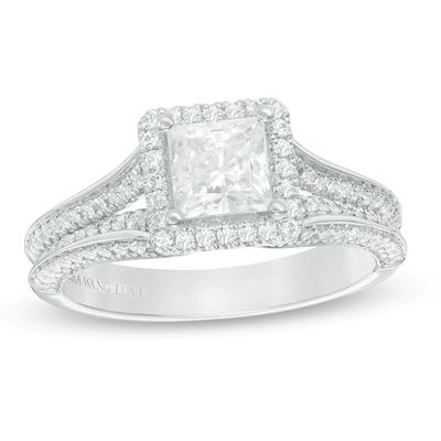 Vera Wang Love Collection 1.45 CT. T.W. Princess-Cut Diamond Frame Engagement Ring in 14K White Gold|Peoples Jewellers