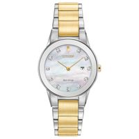 Ladies' Exclusive Citizen Eco-Drive® Axiom Diamond Accent Two-Tone Watch with Mother-of-Pearl Dial (Model: GA1059-56D)|Peoples Jewellers