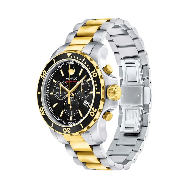 Men's Movado Series 800® Chronograph Two-Tone PVD Watch with Black Dial (Model: 2600146)|Peoples Jewellers