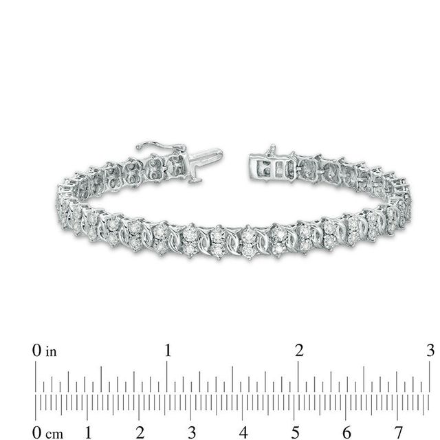 1.00 CT. T.W. Diamond Two Stone Link Bracelet in Sterling Silver - 7.5"|Peoples Jewellers