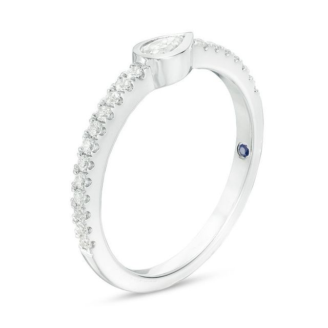 Vera Wang Love Collection 0.30 CT. T.W. Pear-Shaped Diamond Sideways Stackable Band in 14K Gold|Peoples Jewellers