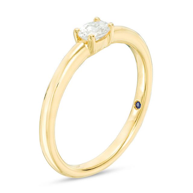 Vera Wang Love Collection 0.15 CT. Oval Diamond Solitaire Sideways Stackable Band in 14K Gold|Peoples Jewellers