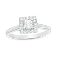 0.50 CT. T.W. Princess-Cut Diamond Frame Engagement Ring in 10K Two-Tone Gold|Peoples Jewellers