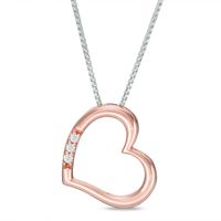 Convertibilities 0.07 CT. T.W. Diamond Heart Three-in-One Pendant in Sterling Silver and 10K Rose Gold|Peoples Jewellers