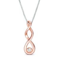 Convertibilities 0.12 CT. T.W. Diamond Double Infinity Three-in-One Pendant in Sterling Silver and 10K Rose Gold|Peoples Jewellers