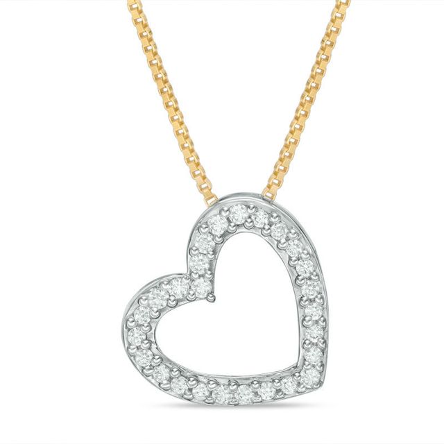 Convertibilities 0.10 CT. T.W. Diamond Heart Three-in-One Pendant in Sterling Silver and 10K Gold|Peoples Jewellers