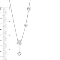 0.10 CT. T.W. Diamond Heart Lariat Bolo Necklace in Sterling Silver - 26"|Peoples Jewellers