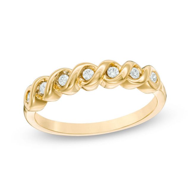 Convertibilities 0.16 CT. T.W. Diamond Twist Three-in-One Ring in Sterling Silver and 10K Gold|Peoples Jewellers