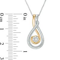Convertibilities 0.16 CT. T.W. Diamond Swirl Drop Teardrop Three-in-One Pendant in Sterling Silver and 10K Gold|Peoples Jewellers