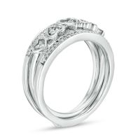 Convertibilities 0.16 CT. T.W. Diamond Heart Three-in-One Ring in Sterling Silver|Peoples Jewellers