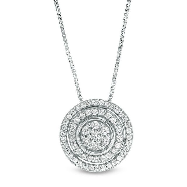 Convertibilities 0.33 CT. T.W. Composite Diamond Three-in-One Pendant in 10K White Gold