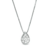 Convertibilities 0.20 CT. T.W. Composite Diamond Teardrop Three-in-One Pendant in 10K Two-Tone Gold|Peoples Jewellers