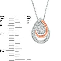 Convertibilities 0.20 CT. T.W. Composite Diamond Teardrop Three-in-One Pendant in 10K Two-Tone Gold|Peoples Jewellers