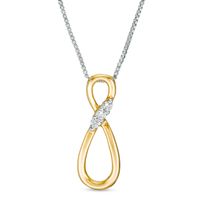 Convertibilities 0.13 CT. T.W. Diamond Infinity Cross Three-in-One Pendant in Sterling Silver and 10K Gold|Peoples Jewellers