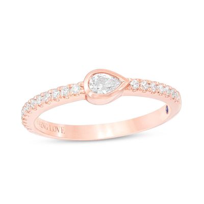 Vera Wang Love Collection 0.30 CT. T.W. Pear-Shaped Diamond Sideways Stackable Band in 14K Rose Gold|Peoples Jewellers