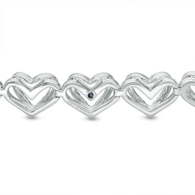 The Kindred Heart from Vera Wang Love Collection CT. T.W. Diamond Bolo Bracelet in Sterling Silver