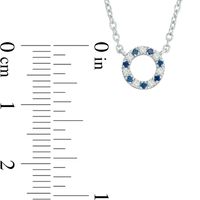 Vera Wang Love Collection Blue Sapphire and Diamond Accent Open Circle Necklace in Sterling Silver - 19"|Peoples Jewellers