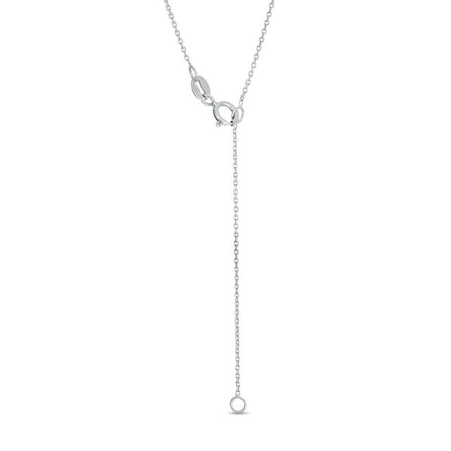 0.09 CT. Oval Diamond Solitaire Necklace in 10K White Gold|Peoples Jewellers