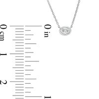 0.09 CT. Oval Diamond Solitaire Necklace in 10K White Gold|Peoples Jewellers