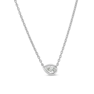 0.09 CT. Pear-Shaped Diamond Solitaire Necklace in 10K Gold|Peoples Jewellers