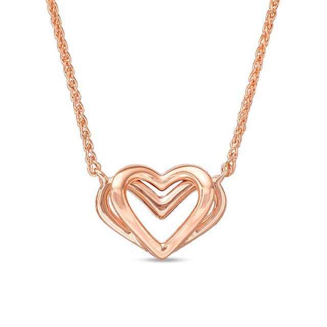 The Kindred Heart from Vera Wang Love Collection Mini Necklace in 14K Rose Gold - 19"|Peoples Jewellers