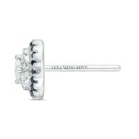 Vera Wang Love Collection 0.23 CT. T.W. Diamond and Blue Sapphire Frame Stud Earrings in 14K White Gold|Peoples Jewellers