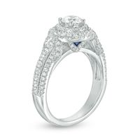 Vera Wang Love Collection 1.23 CT. T.W. Diamond Double Frame Twist Engagement Ring in 14K White Gold|Peoples Jewellers