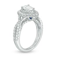 Vera Wang Love Collection 1.58 CT. T.W. Pear-Shaped Diamond Double Frame Twist Engagement Ring in 14K White Gold|Peoples Jewellers