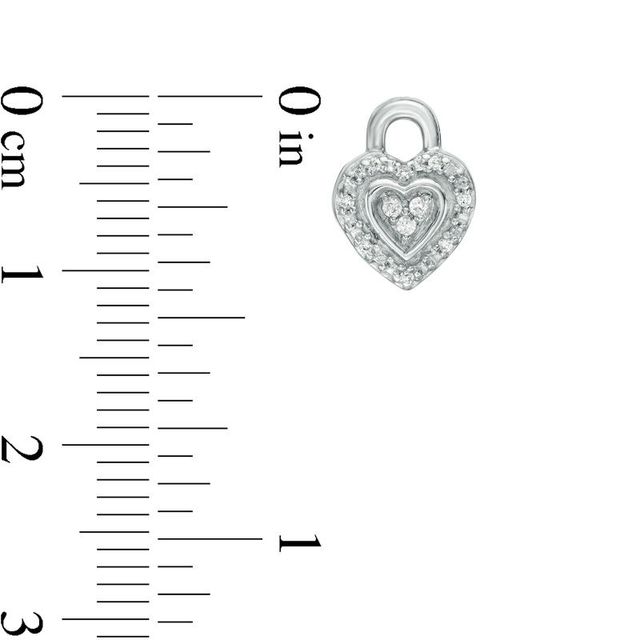 Diamond Accent Heart Lock Single Stud Earrings in Sterling Silver|Peoples Jewellers