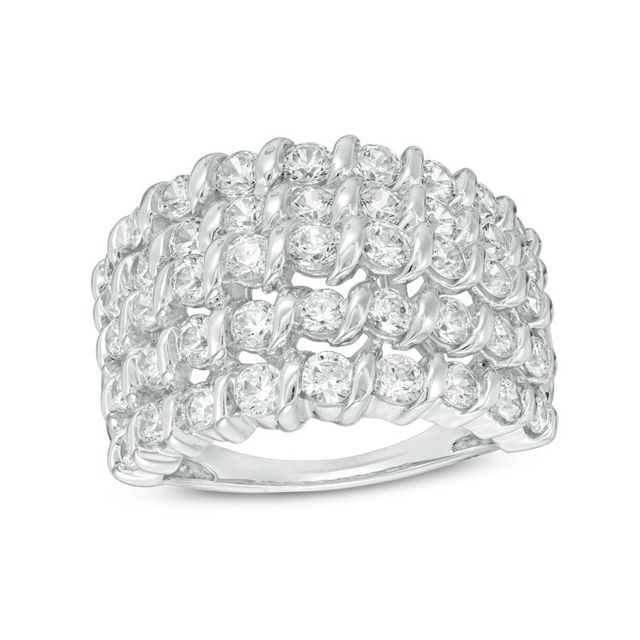 2.00 CT. T.W. Diamond Spiral Multi-Row Anniversary Ring in 10K White Gold|Peoples Jewellers