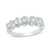 0.15 CT. T.W. Diamond "S" Anniversary Band in 10K White Gold|Peoples Jewellers