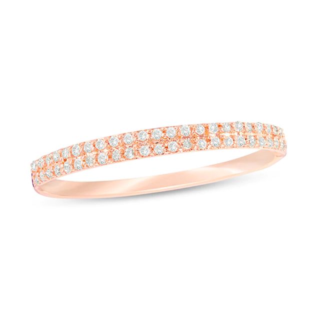 0.10 CT. T.W. Diamond Double Row Anniversary Band in 10K Rose Gold