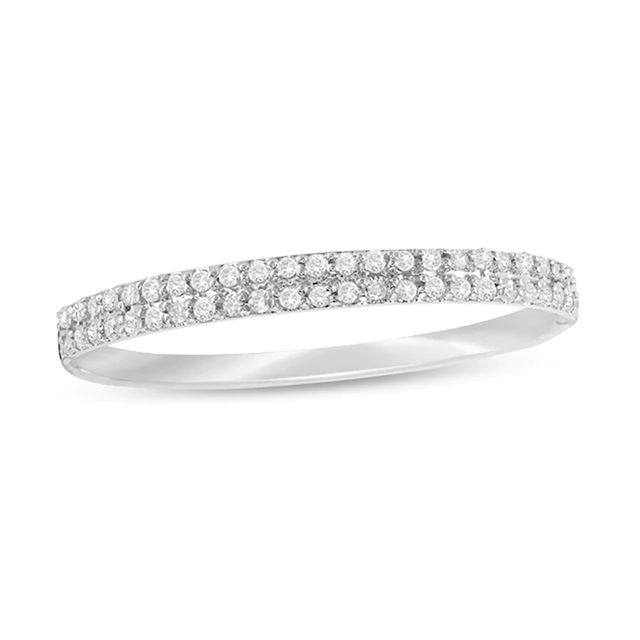 0.10 CT. T.W. Diamond Double Row Band in 10K White Gold|Peoples Jewellers
