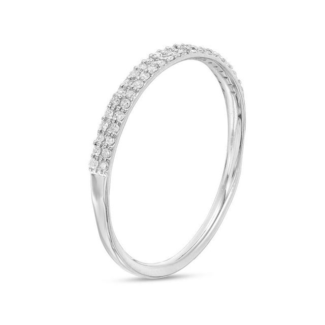 0.10 CT. T.W. Diamond Double Row Band in 10K White Gold|Peoples Jewellers
