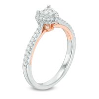 0.33 CT. T.W. Diamond Heart Frame Engagement Ring in 10K Two-Tone Gold|Peoples Jewellers