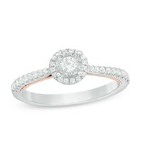 0.33 CT. T.W. Diamond Frame Engagement Ring in 10K Two-Tone Gold|Peoples Jewellers